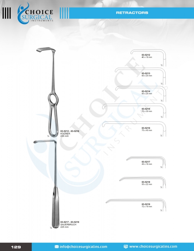 Hooks, Retractors, Spatulas, Spreaders, Abdominal Retractors